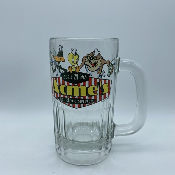 ACME Other - Vintage 1993 Looney Tunes Glass Mug Acme's Fountain Service Open 24 Hours
